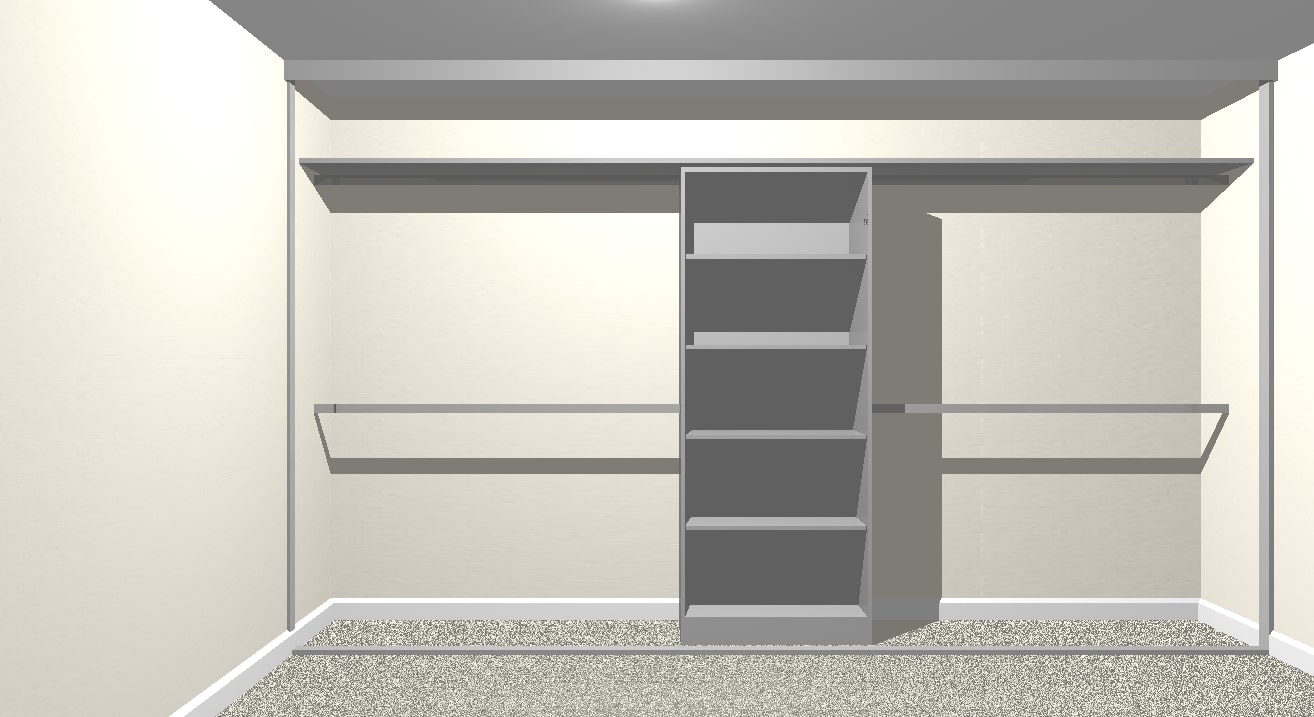 Fitted wardrobe with shelving and hanging space